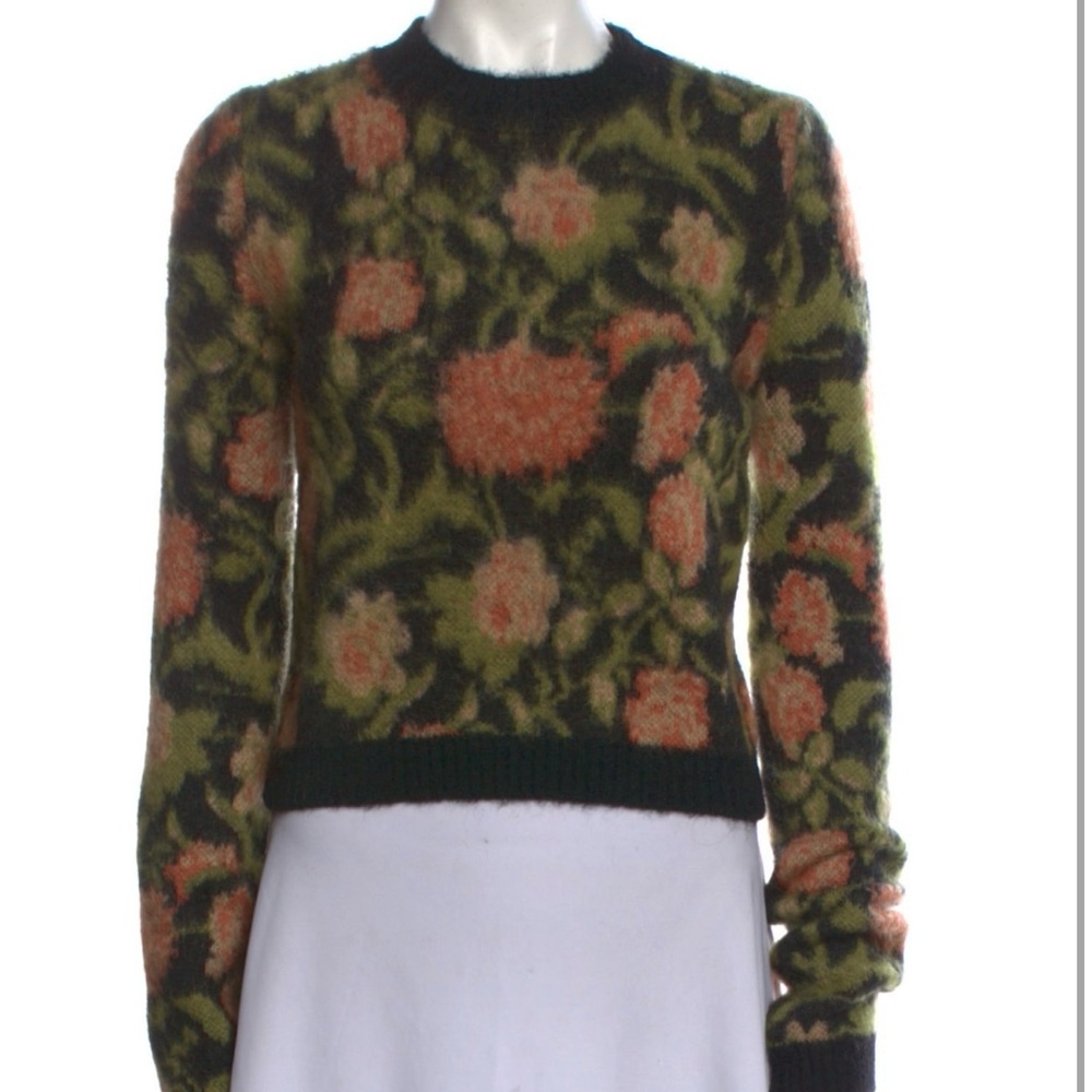 Paco Rabanne Floral Patterned Mohair Sweater
